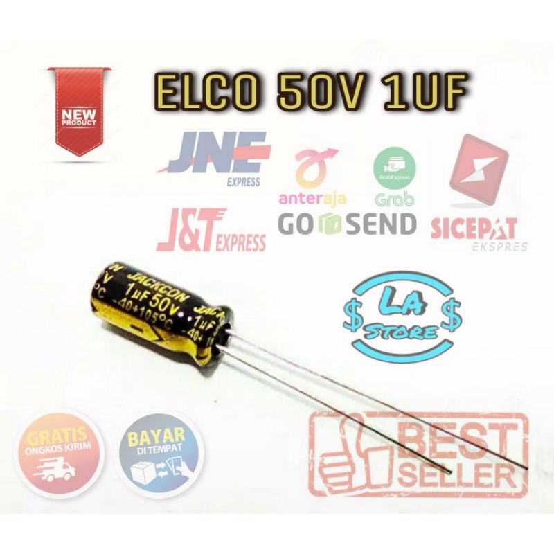 ELCO 50V 1UF / CAPASITOR ELCO 1UF 50V / ELCO MURAH BERKUALITAS