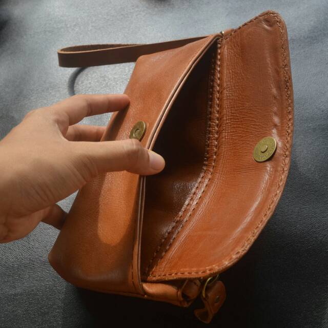 KOING DOMPET POUCH PRIA WANITA KULIT ASLI (CUSTOM NAMA) moran