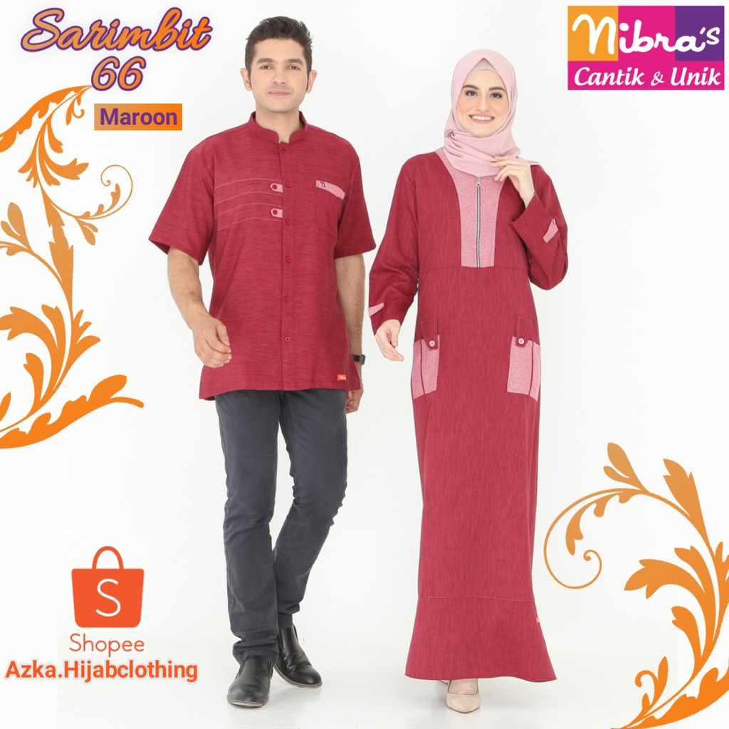 SARIMBIT NIBRAS 66 / SERAGAM KELUARGA / BAJU MUSLIM COUPLE / BAJU COUPLE SUAMI ISTRI / BAJU COUPLE