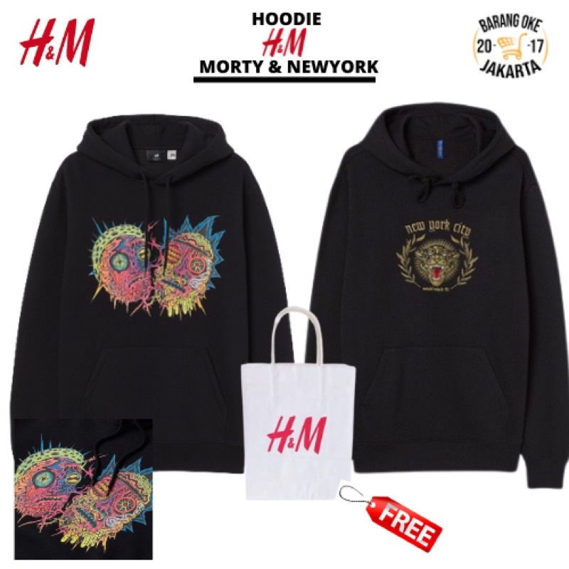 COD 9.9 Hoodie Sweater Pria Wanita HnM New York City Black Bordir Rick And Morty Hitam Jaket H&amp;M Unisex Pria Wanita