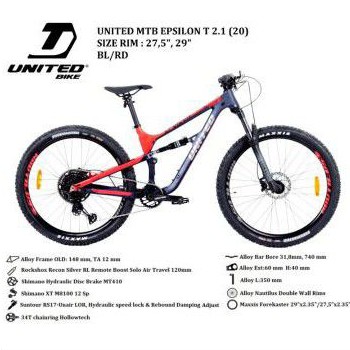 Sepeda MTB 27.5 United Epsilon T21 T2.1 T 2.1 T 21 size M Terbaru NEW 2021