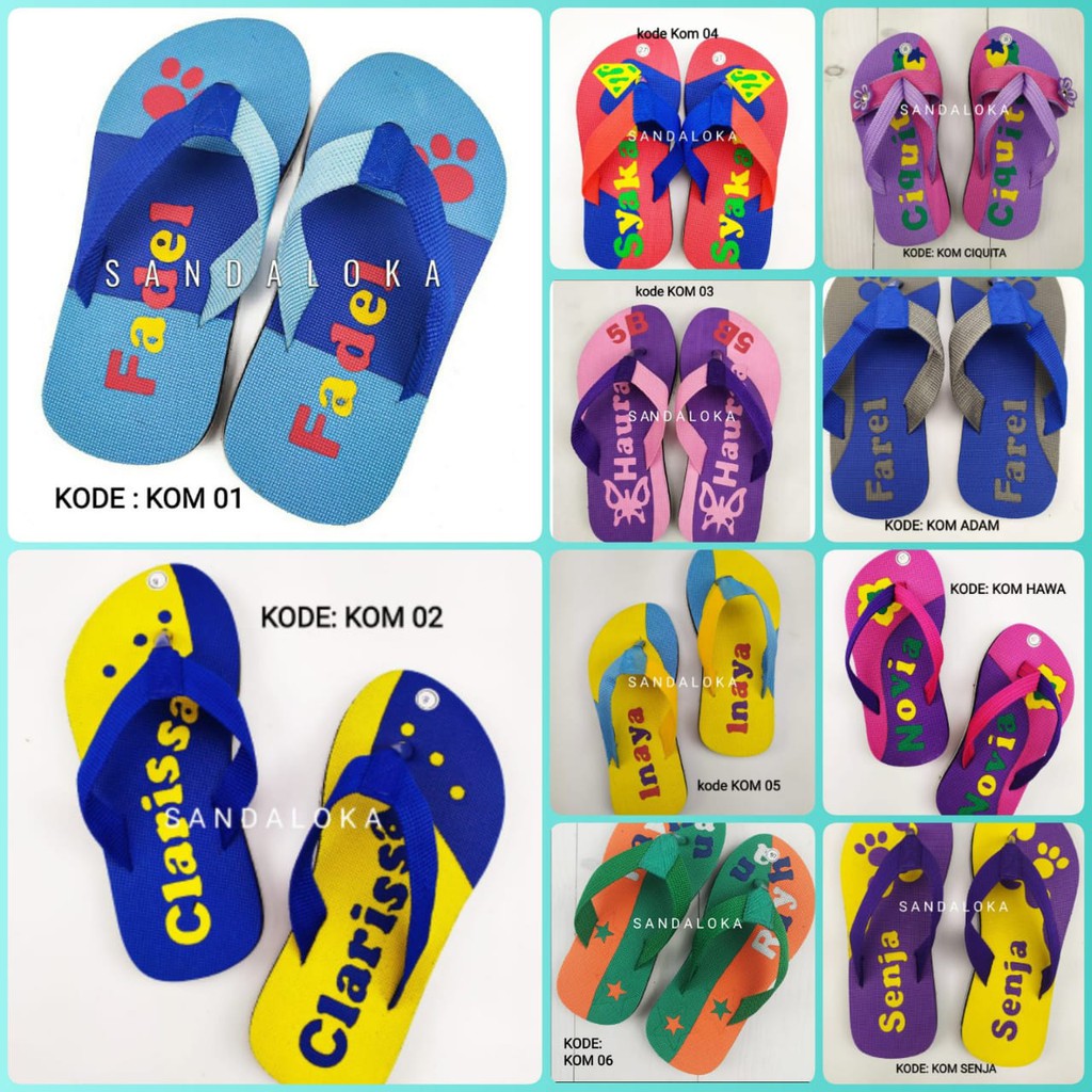 [COD] Sandal Nama Gratis Pakai Nama | Sendal custom