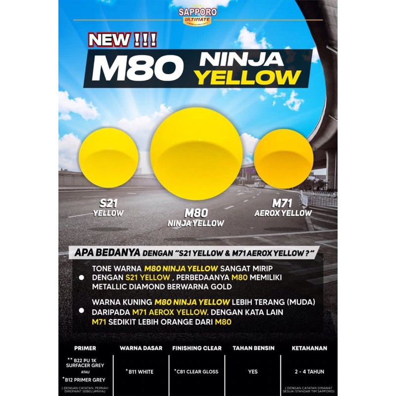 PAKET SAPPORO ULTIMATE NINJA YELLOW M80 400 ML