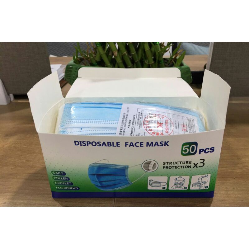 DISPOSABLE FACE MASK 3 PLY 50PCS