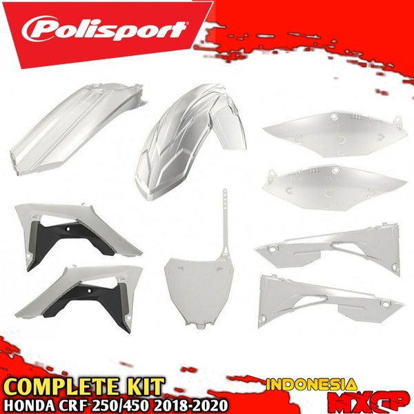 HONDA CRF 250 450 R 2018 2019 2020 POLISPORT Complete Kit Cover Body Set Motocross Original - Clear 
