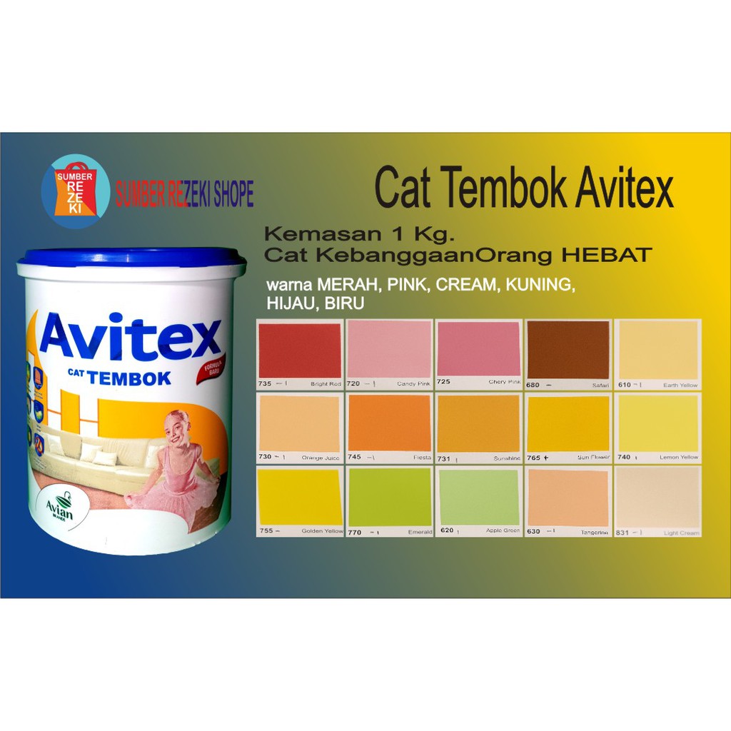 Cat Tembok Merah  Pink Kuning Cream Hijau Plafon Gypsum 