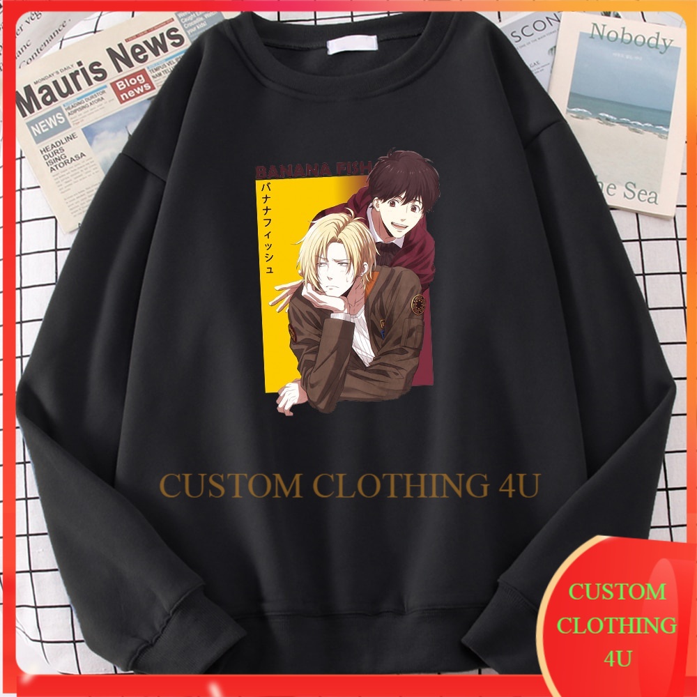 Jaket Hoodie Anime Banana Fish Hoodie Fleece Sweatshirt Casual