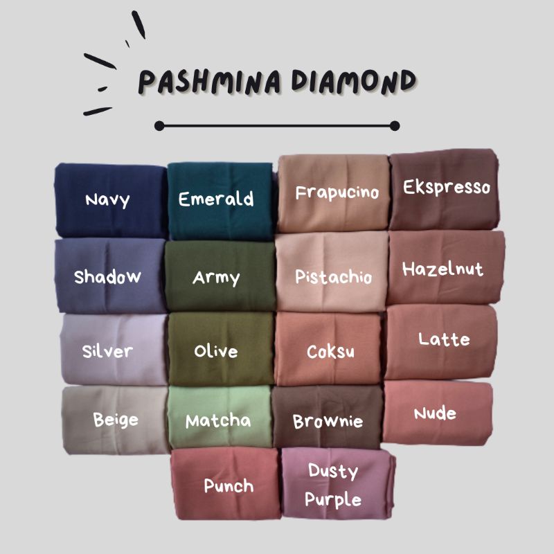 Pashmina Diamond Italiano || Pashmina Panjang ||  Pashmina Diamond