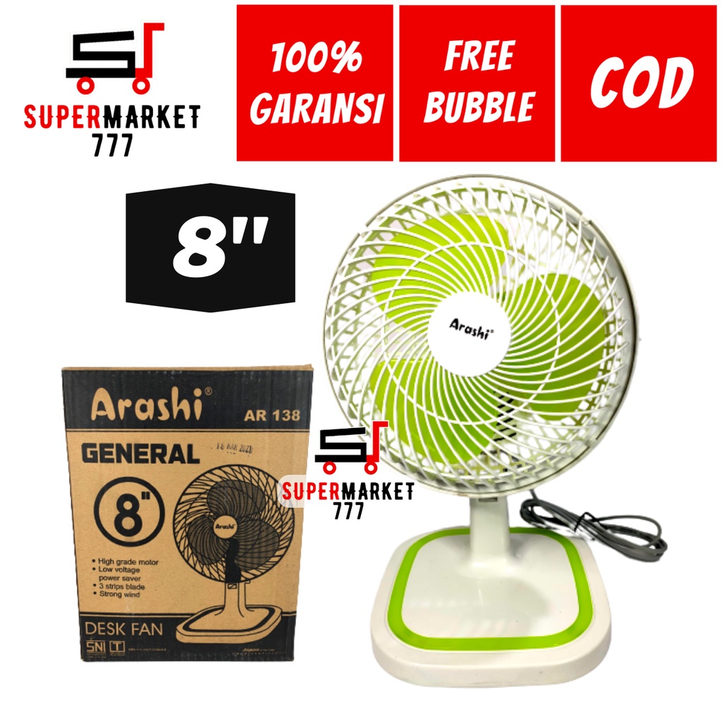 KIPAS ANGIN DUDUK ARASHI AR 138 KIPAS ANGIN MINI PORTABLE KARAKTER KIPAS ANGIN MEJA DUDUK MURAH BESA