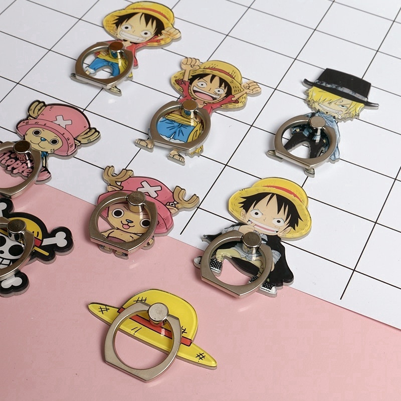 Ring Holder Putar 360 Model Anime One Piece Bahan Metal Untuk Handphone Universal