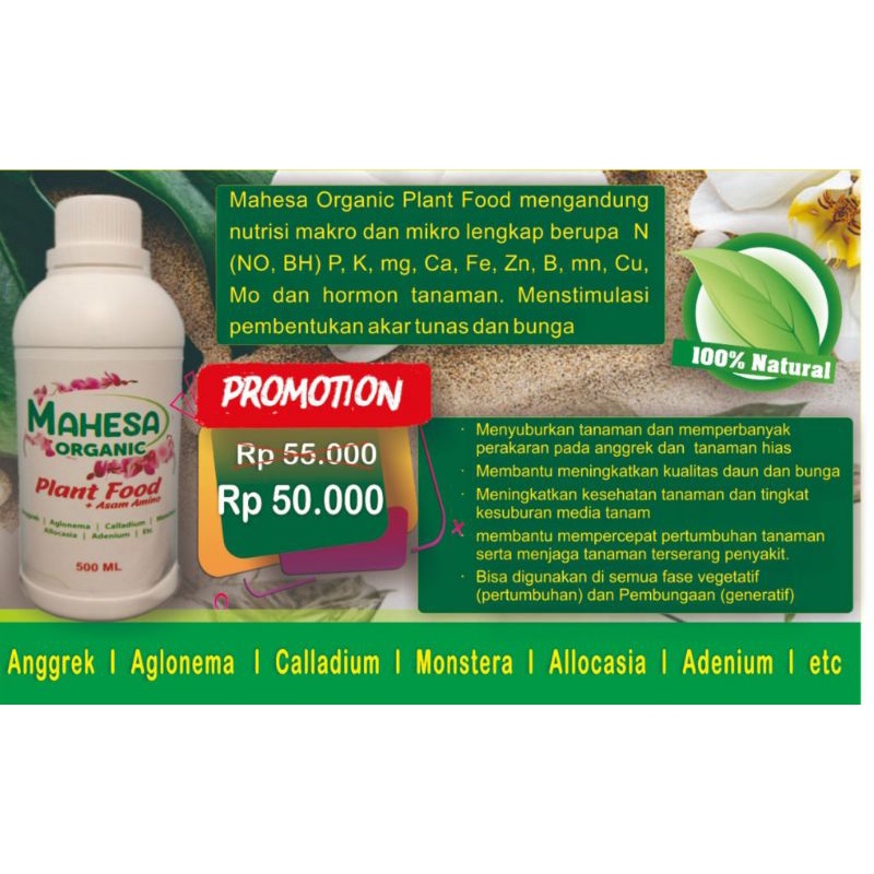Isi 500 ML, Pupuk Anggrek dan tanaman hias (Anggrek, Aglonema,Adenium,Monstera,etc)