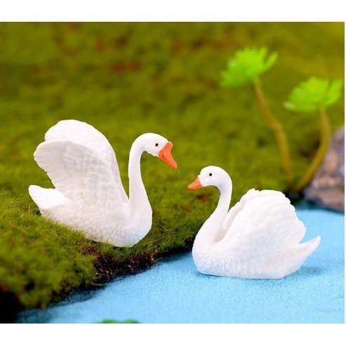 Miniatures - Terrariums - Fairy Garden - Animal_Swan Couple (2pcs)