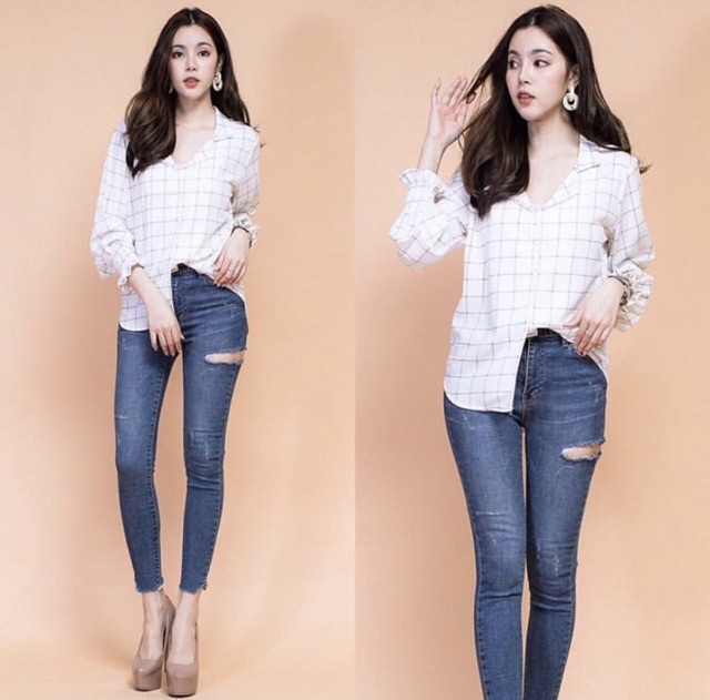 Kemeja  square /  kemeja lengan pjg / K 1248
