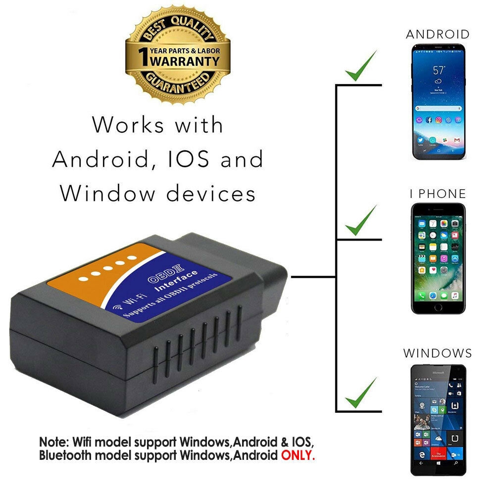 Elm327 Wifi Bluetooth Obd2 Car Diagnostic Scanner Code Reader For Android Ios Shopee Indonesia