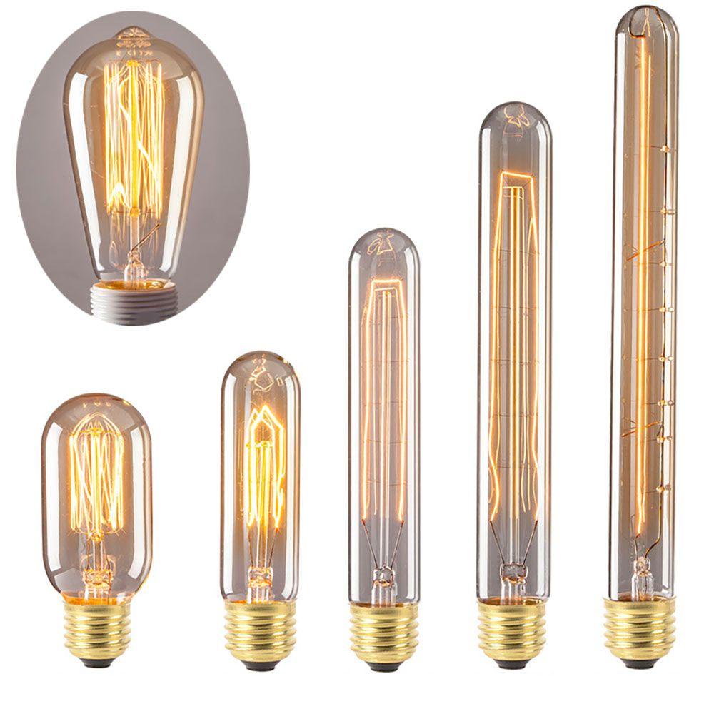 NICKOLAS1 Bohlam Pijar 1pcs 40W Dimmable Aman Lampu Hangat Spiral/Stright Filament Light Tool