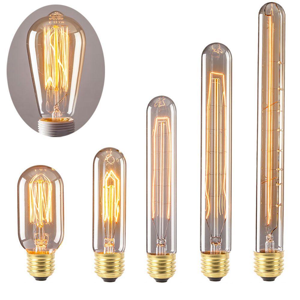 NICKOLAS1 Bohlam Pijar 1pcs 40W Dimmable Aman Lampu Hangat Spiral/Stright Filament Light Tool