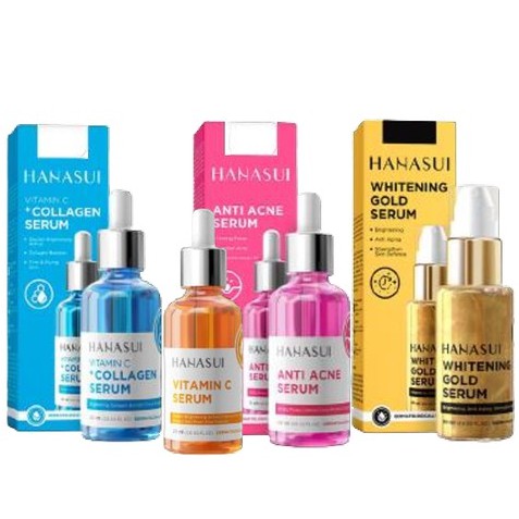 ☘️ CHAROZA ☘️ HANASUI Serum Anti Acne  / Gold Whitening / Vitamin C / Vitamin C + Collagen / Men Serum 20 ML