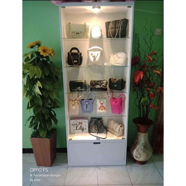 lemari tas pajangan mewah minimalis/lemari pajang hias murah serbaguna