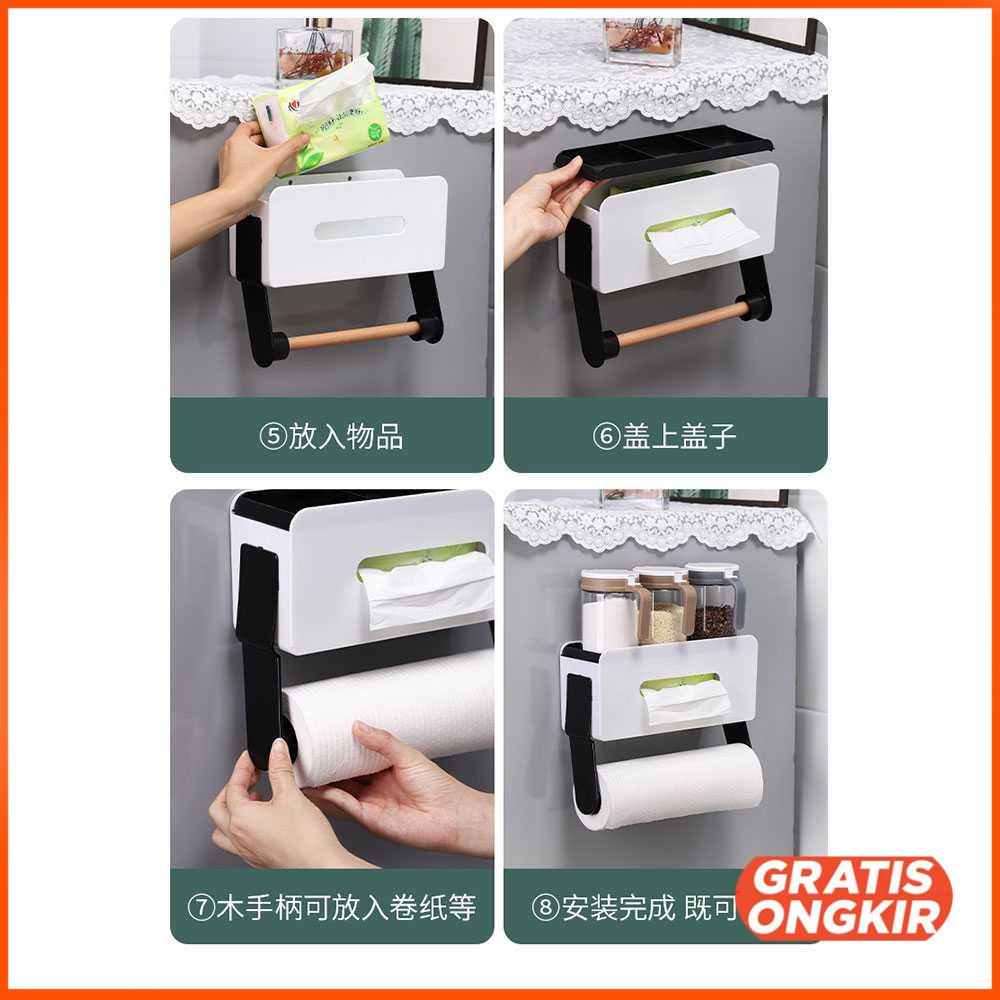 Gantungan Tempat Tisu Toilet Dapur Tissue Wall Mount - RV650