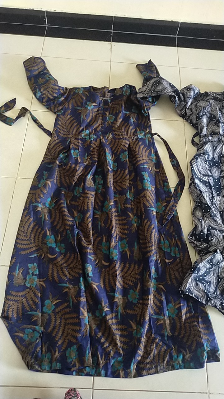 Gamis Batik Sriwedari Maxi Jumbo Bumil Busui Katun Sogan Allsize Ld 110