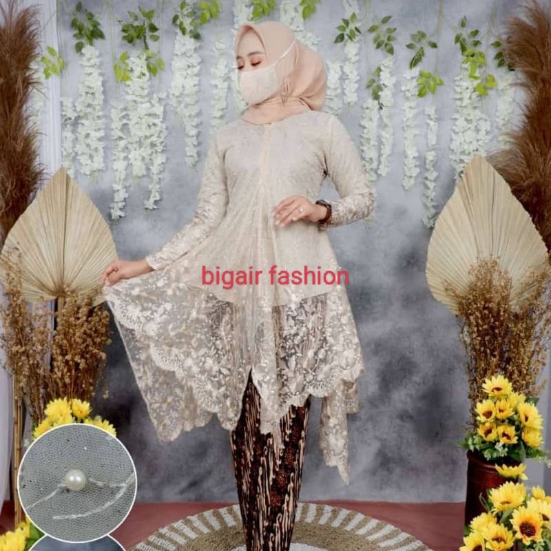 KEBAYA TUNIK MAURI MODERN/KEBAYA TUNIK JUBRAI  BUSUI FRIENDLY/KEBAYA BAHAN TULLE/KEBAYA PESTA by BA