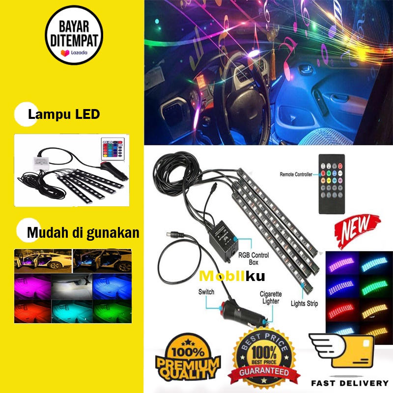 [BISA COD] Lampu LED Kolong Dashboard Kabin Interior Mobil Remote RGB Warna Warni