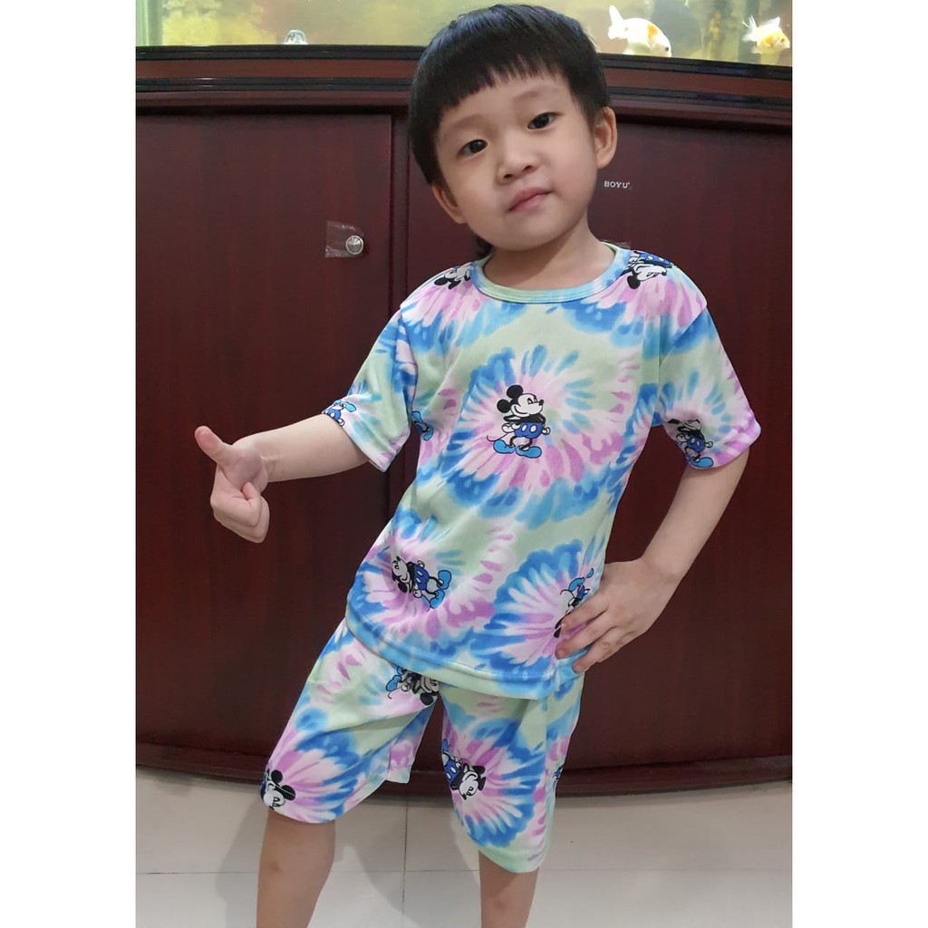 SETELAN PLAYFUL COLOUR  TIE DYE / TIE DYE SET /KAOS ANAK VIRAL /TIE DYE SHIRT