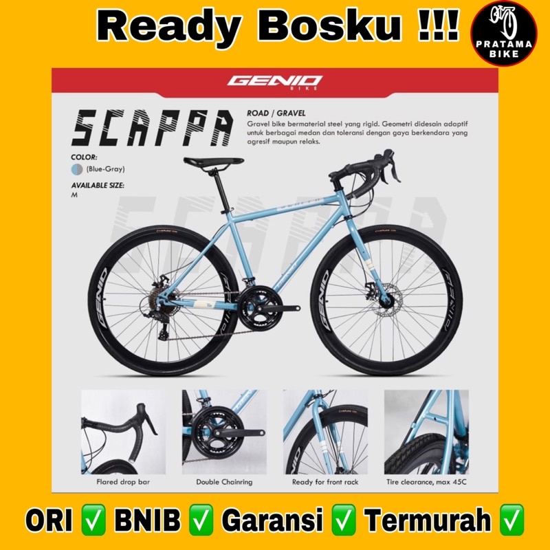 Sepeda Balap Roadbike 700C Genio Gravel Scappa by United TERBARU TERMURAH
