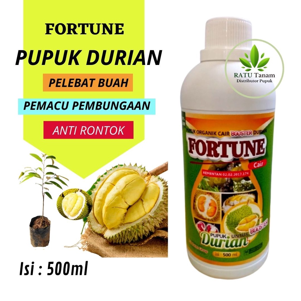 POC FORTUNE - Pupuk Durian Cair, Pupuk Bibit Buah Durian Cepat Besar Berbuah Lebat
