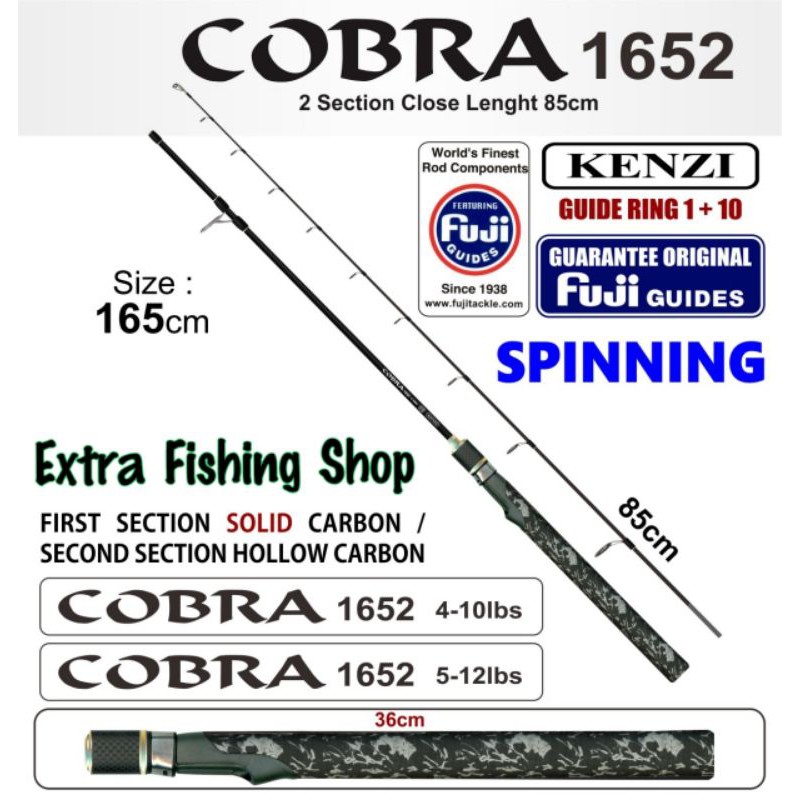 Joran KENZI COBRA 165CM CINCIN FUJI Sudah Termasuk Packing Paralon