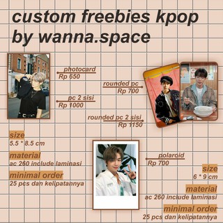 CUSTOM FREEBIES CUSTOM PRINTS KPOP | Shopee Indonesia