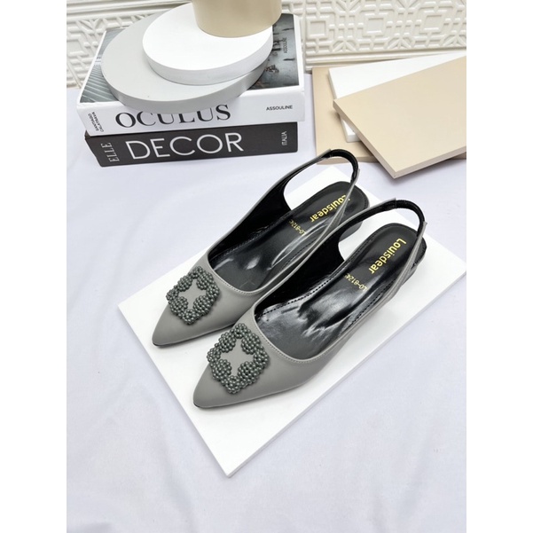 sepatu flat shoes wanita terbaru kekinian pesta louisdear flat 2 cm bahan dove B70