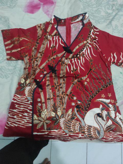 Batik Wanita Esa 502 Iln Red Atasan Wanita Murag