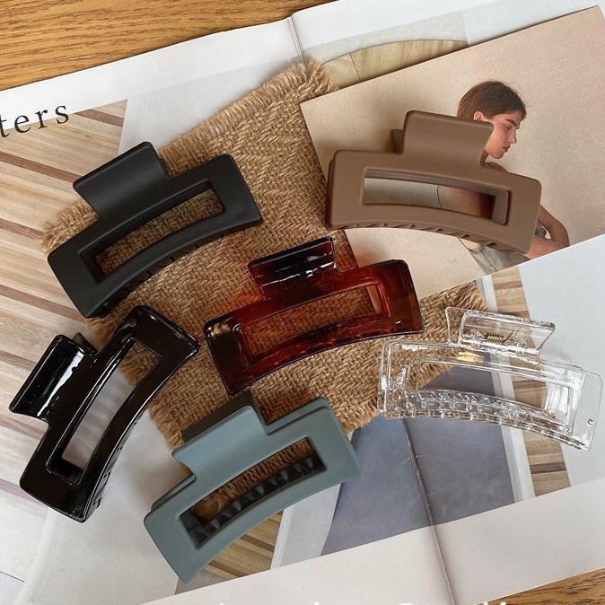 JEPIT RAMBUT KOTAK JELLY PERSEGI  PANJANG MEDIUM  SQUARE JELLY JEPITAN POLOS TRANSPARAN ONE COLOR MATTE DOFF GLOSSY JEDAI SQUARE MEDIUM CEPOL PERSEGI WARNA SOLID AKSESORIS HAIR ACCESSORIES HAIRCLIP HAIR CLAW