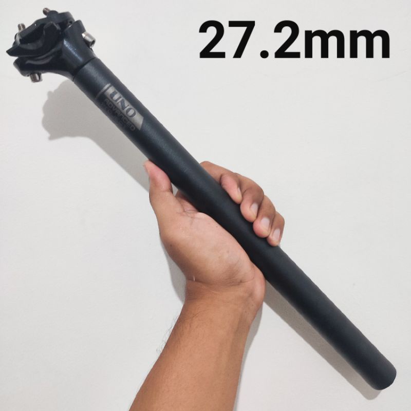 SEATPOST UNO UKURAN 27.2 TIANG SADEL SEPEDA 27.2MM ALLOY PANJANG 40CM ROADBIKE BALAP FIXIE MTB DLL