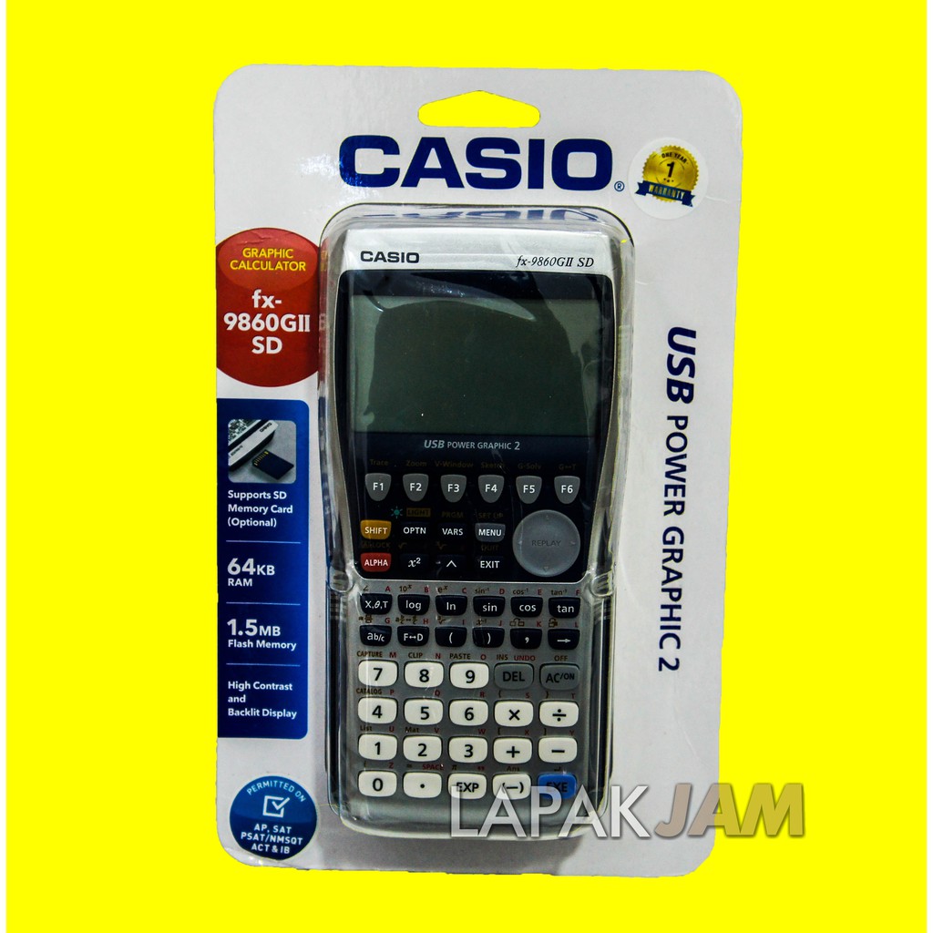 

Kalkulator Casio FX-9860 With USB Power Graphic Dimensi 19x9 cm Bagus