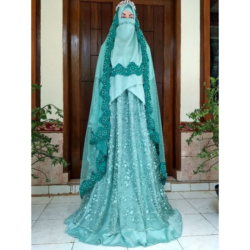Set Gaun pengantin Syar'i