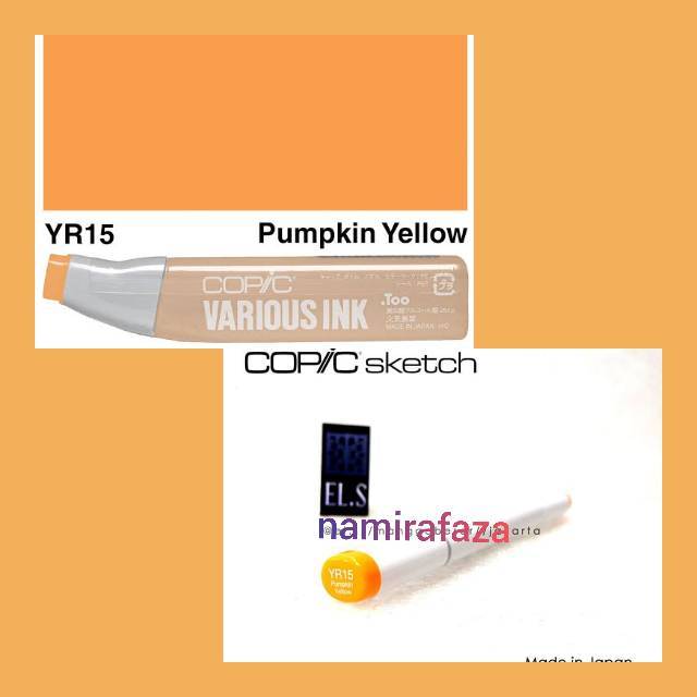 

WJB TNY STOK! COPIC SKETCH MARKER YR15 PUMPKIN YELLOW (CSM) COLOR VARIOUS REFILL ISI REFIL