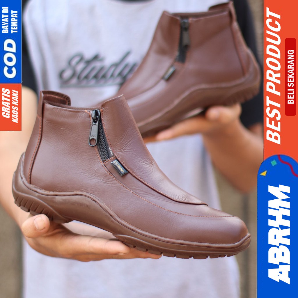 ABRHM x CORA Sepatu Formal Pria Sepatu Casual Kulit Asli Sepatu Pria Casual Sepatu Kasual Cowok / Cowo Oxford Kerja Kantor Lapangan Kuliah Kondangan Gaya Keren Kekinian Original Murah Terlaris