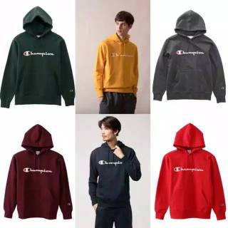 JAKET HOODIE PRIA CHAMPION  SCRIPT LOGO JAPAN  MARKET  