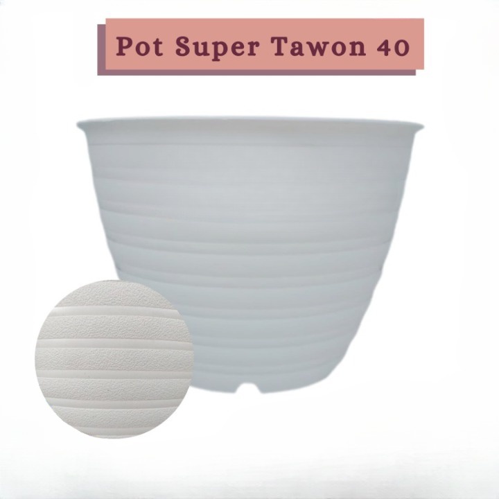 POT BUNGA SUPER TAWON 40 - UNTUK TANAMAN HIAS WARNA PUTIH