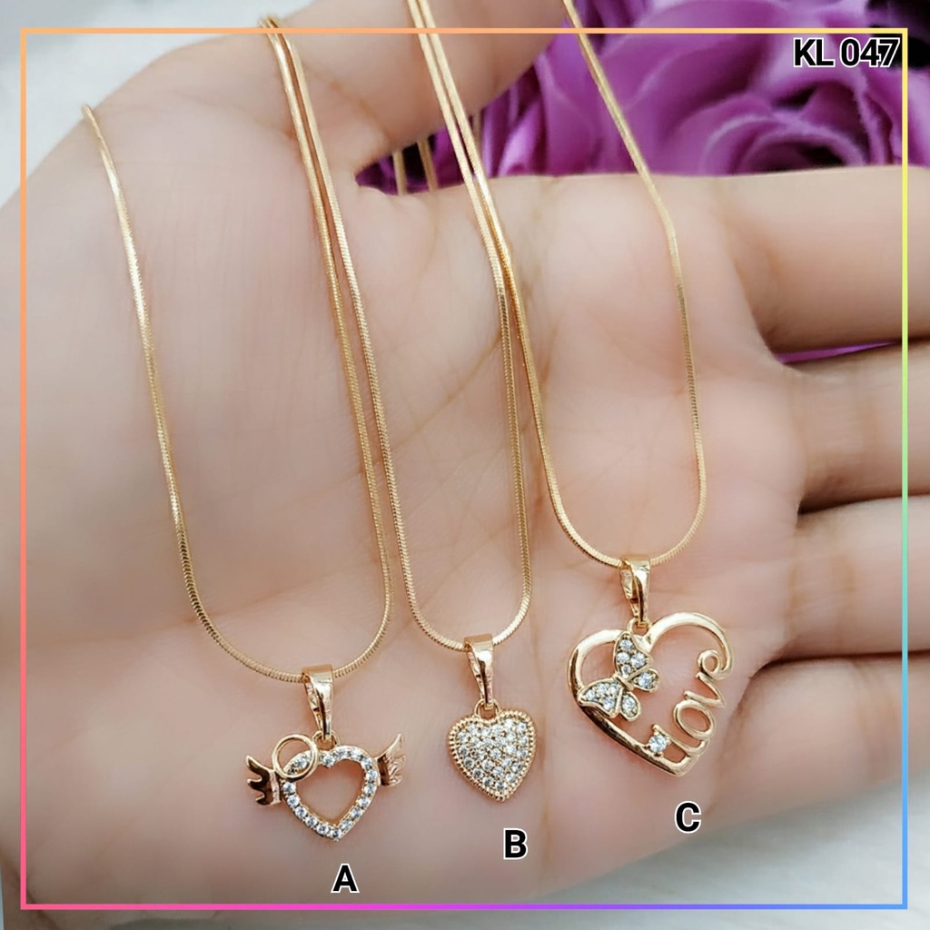 Kalung xuping kalung dewasa belut super cantik premium love perhiasan lapis emas gold KL 047