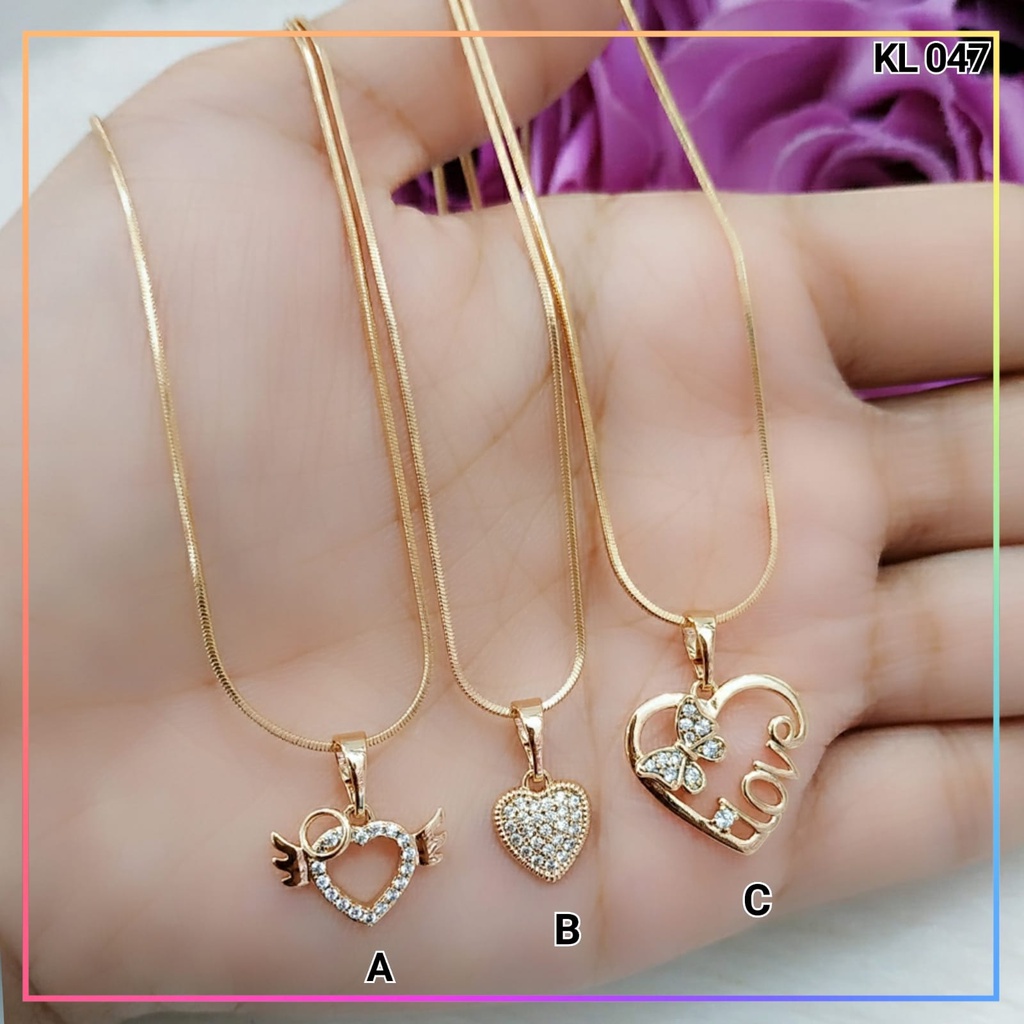 Kalung xuping kalung dewasa belut super cantik premium love perhiasan lapis emas gold KL 047