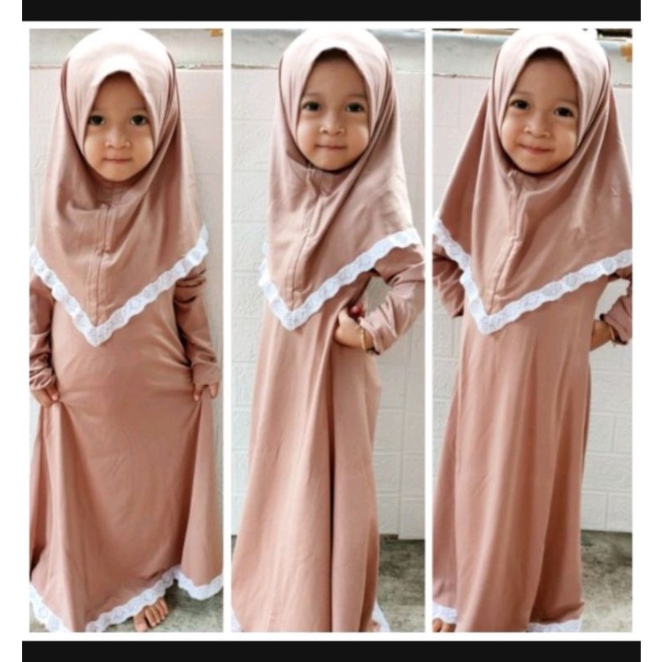 gamis anak MECCA bahan jersey usia 6bln-2thn