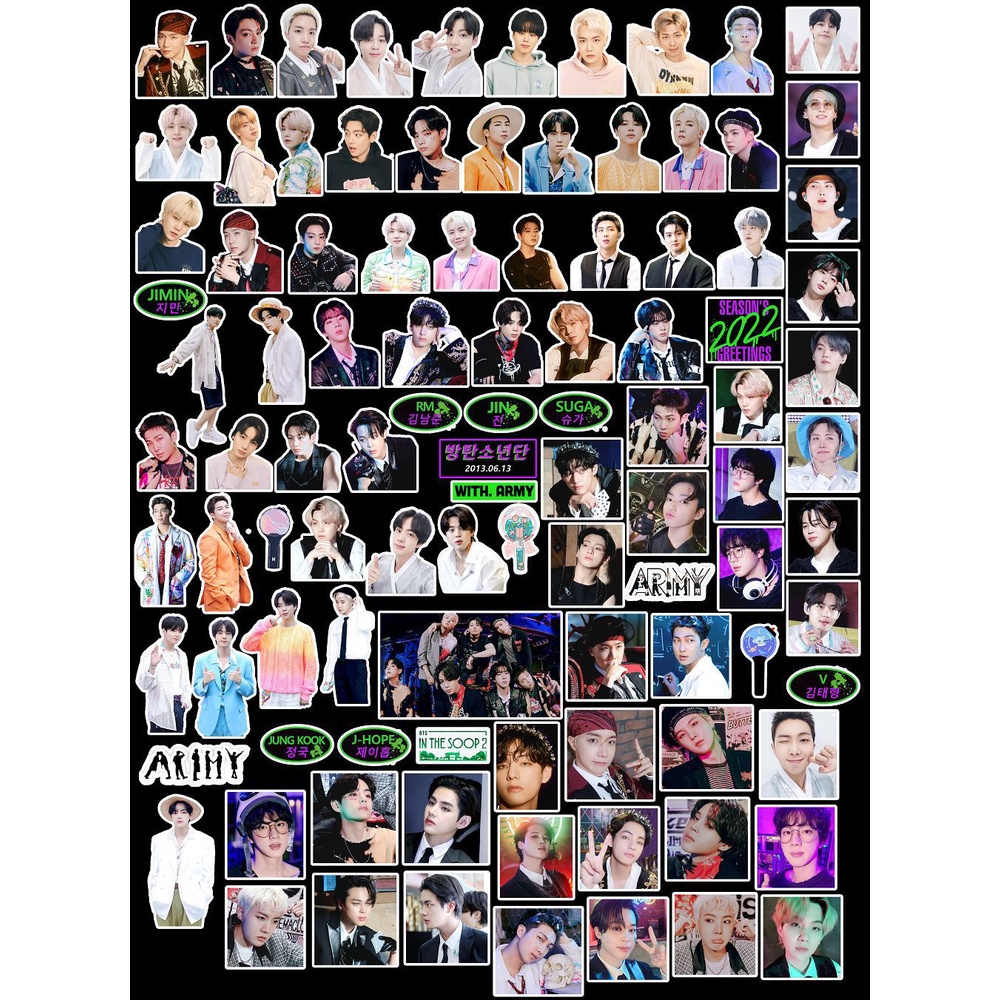 100 Pcs Stiker Desain KPOP BTS 2022 Untuk Dekorasi Album Foto