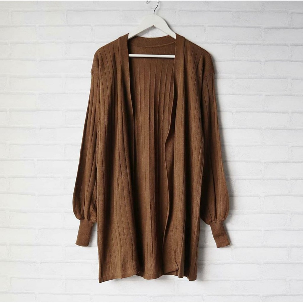 REVITA LONG CARDI KNIT-bronze