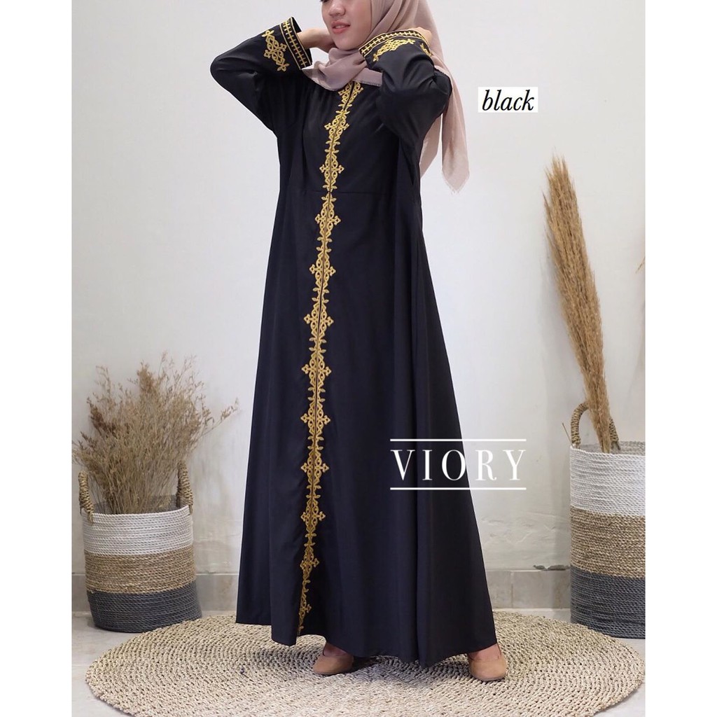 ABAYA BORDIR (Dress Abaya/ Dress Lebaran/ Gamis Bordir)