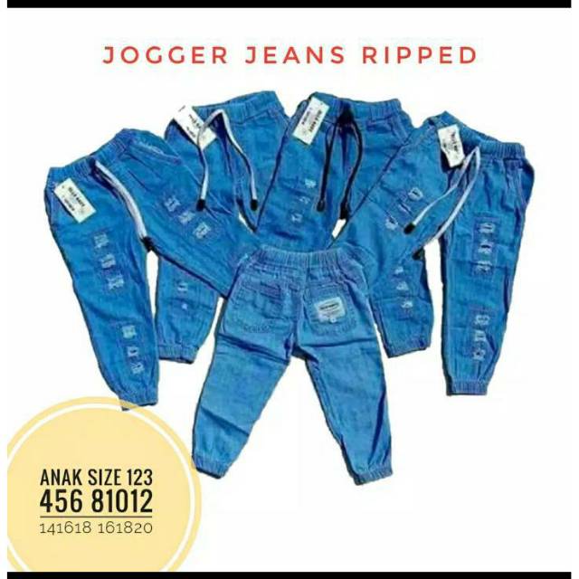 Vohara Jogger Jeans Ripped 246 81012 ( 1-5 tahun ) Celana Jeans Anak