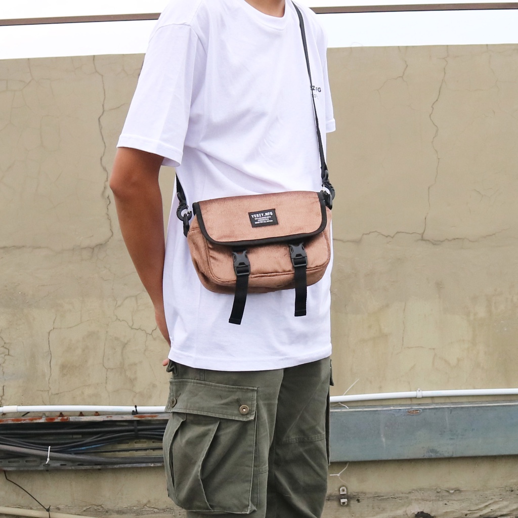 YESZY.MFG Sling Bag Utility Corduroy Light Brown