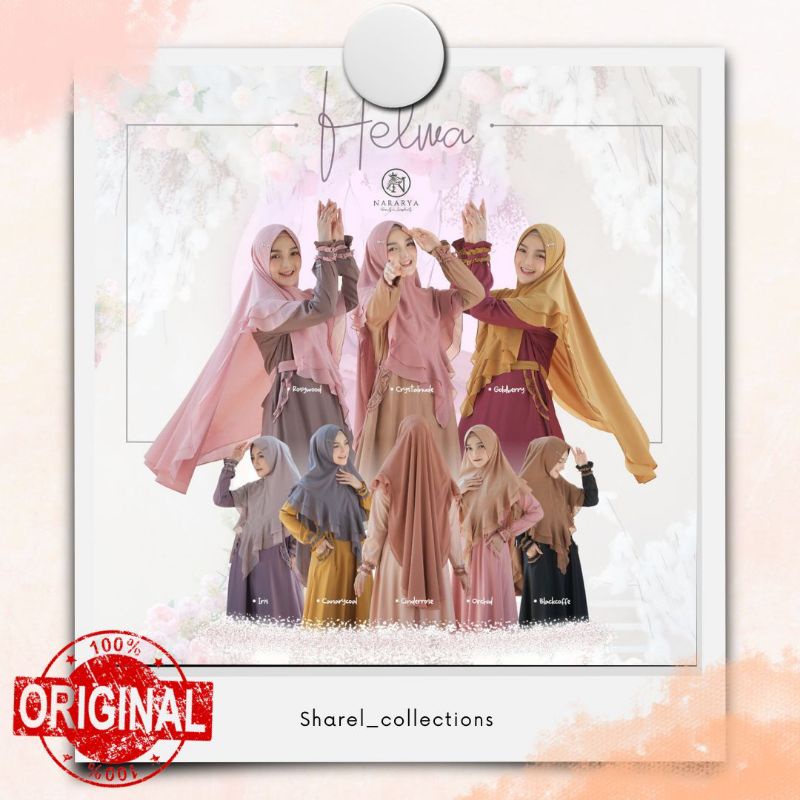 NARARYA Helwa Gamis Lebaran Syari Set Simple Fashion Wanita Muslim Dewasa